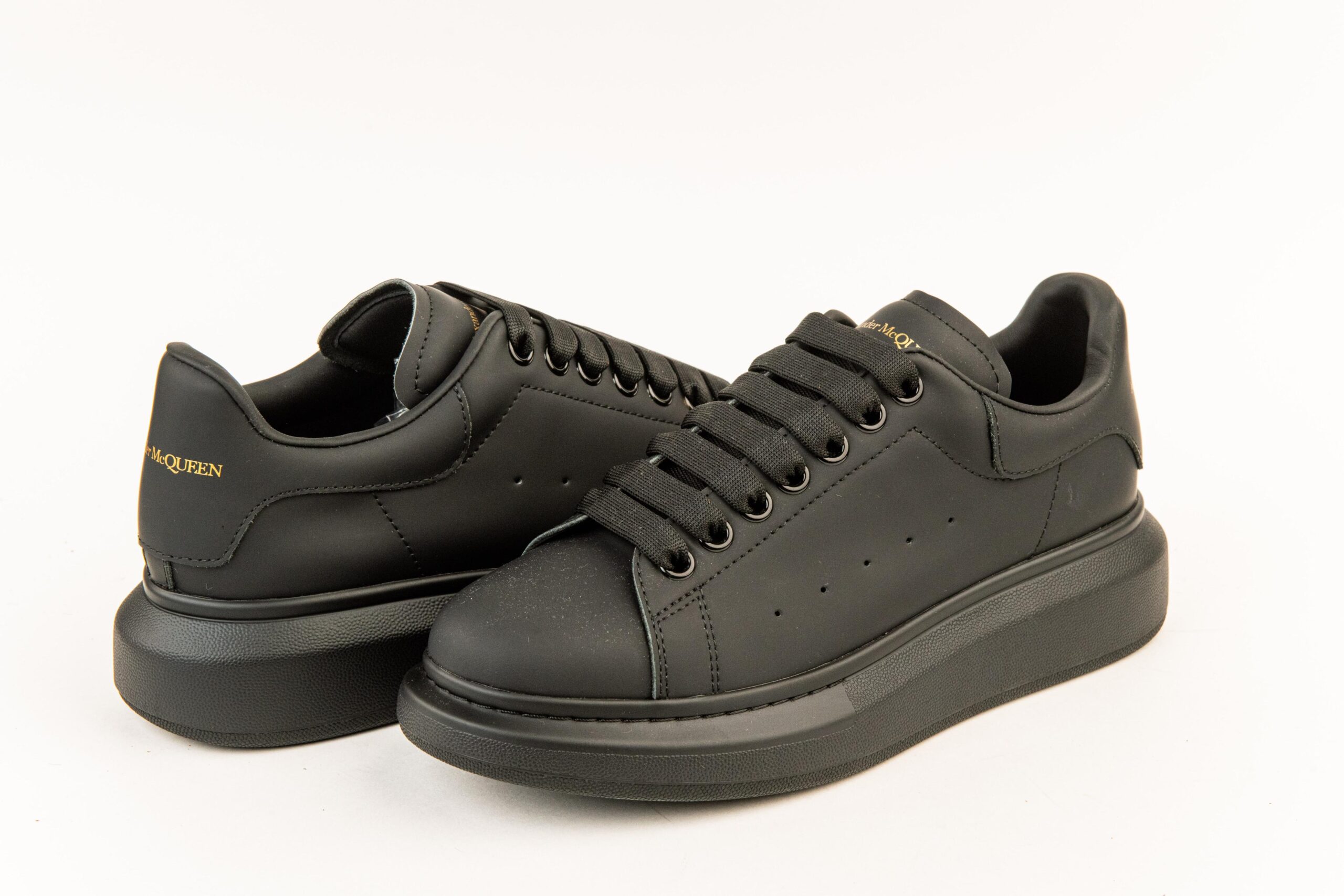 Alexander McQueen Black Leather Sneakers - Size.ge