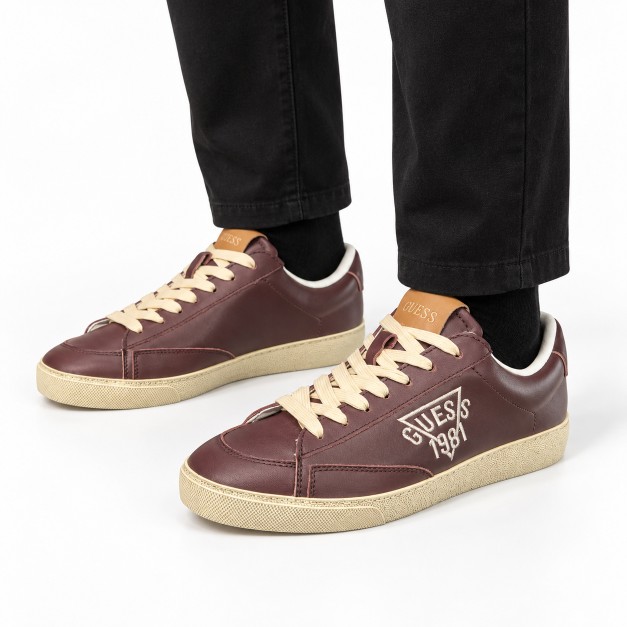 Guess Low Top Men’s Sneakers Brown leather