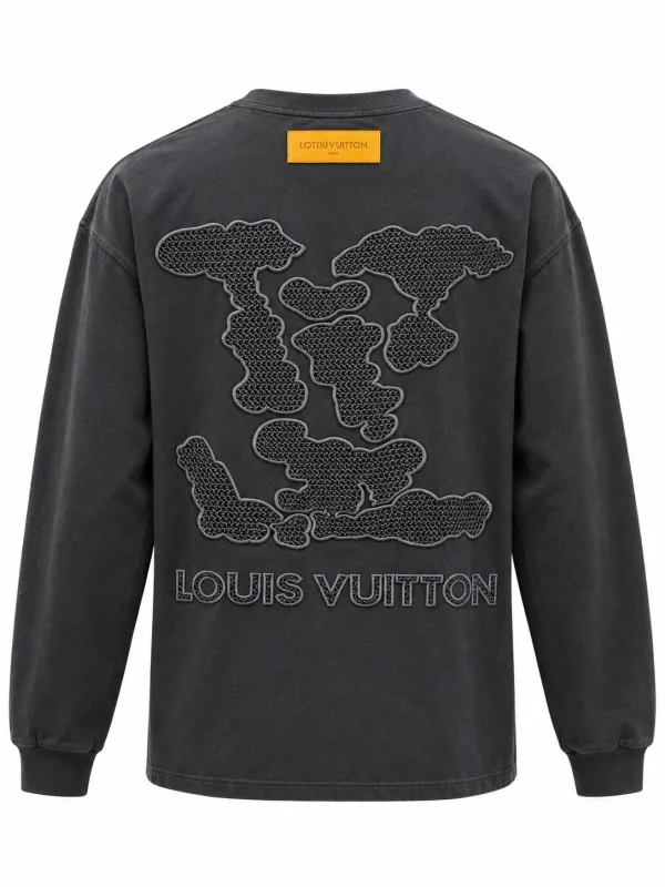 Louis Vuitton შავი გრძელმკლავიანი ზედა Louis Vuitton შავი გრძელმკლავიანი ზედა