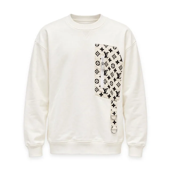 Luois Vuitton თეთრი ზედა თეთრი ზედა შავი პრინტით