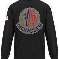 შავი Moncler გრძელმკლავიანი ზედა შავი Moncler გრძელმკლავიანი ზედა