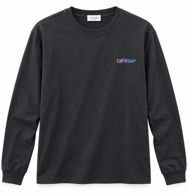 Off White შავი გრძელმკლავიანი ზედა