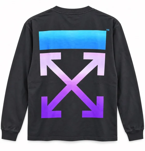 Off White შავი გრძელმკლავიანი ზედა