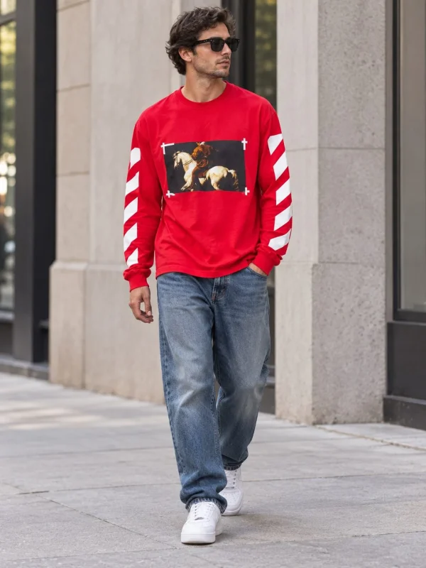 Off White წითელი ზედა Off White წითელი ზედა