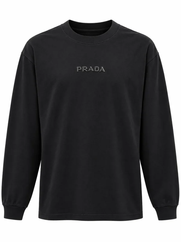 Prada შავი გრძელმკლავიანი ზედა Prada შავი გრძელმკლავიანი ზედა