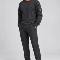 Stone Island შავი ზედა გრძელმკლავიანი Stone Island შავი ზედა გრძელმკლავიანი