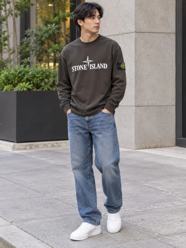 შავი-თეთრი Stone Island მაისური შავი-თეთრი Stone Island მაისური