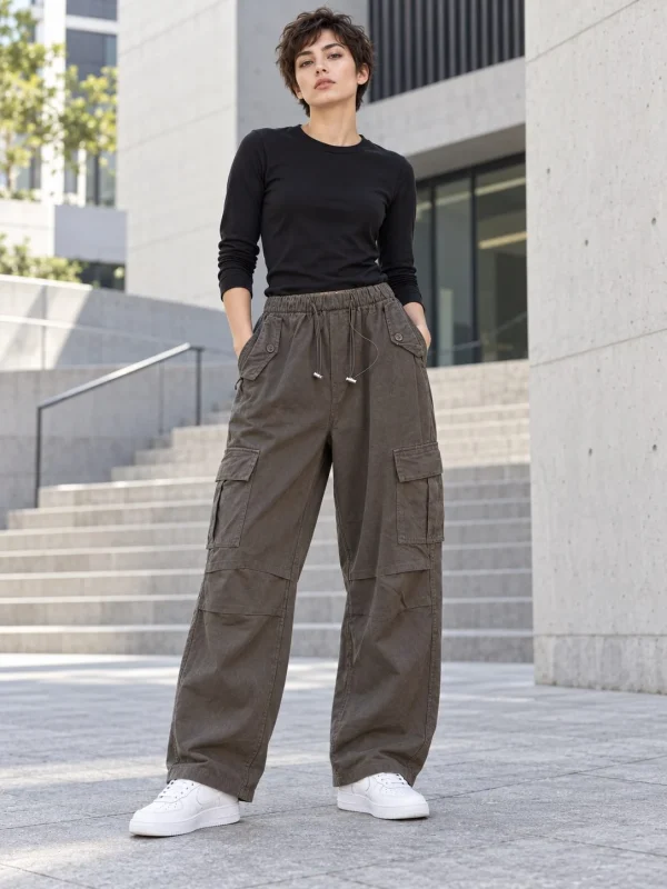 ნაცრისფერი streetStyle შარვალი ნაცრისფერი streetStyle შარვალი